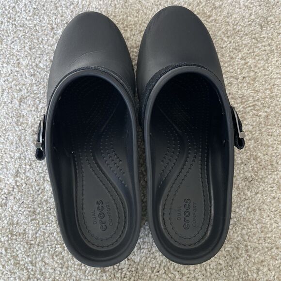 Crocs Women's Sarah Dual Comfort Slip On Mules Clogs Size 9 Black - Picture 8 of 15